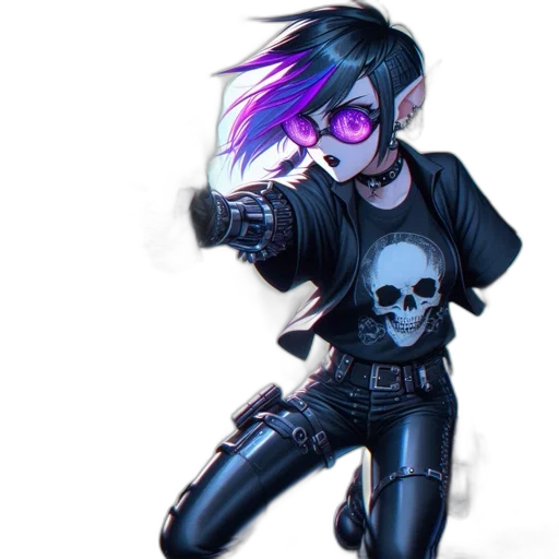 weapon, staff, jacket, cyberpunk transparent PNG cut-out