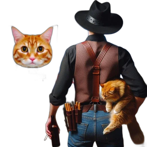 animal, hat, jacket, weapon transparent PNG cut-out