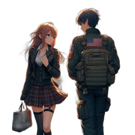 jacket, dress, weapon, concept art transparent PNG cut-out