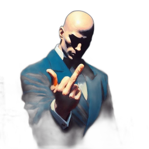 staff, face, jacket, weapon transparent PNG cut-out