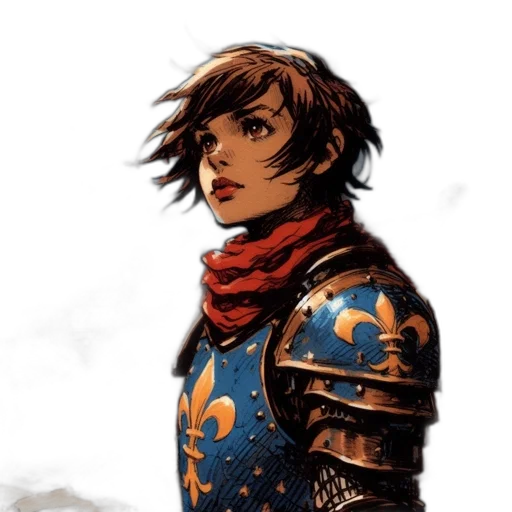 sword, face, jacket, staff transparent PNG cut-out