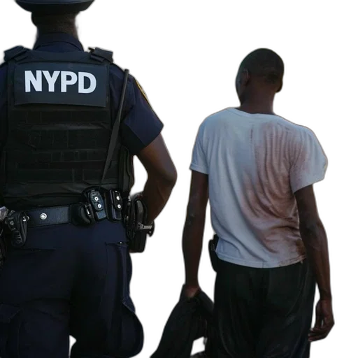 nypd, officer, civilian, walk transparent PNG cut-out