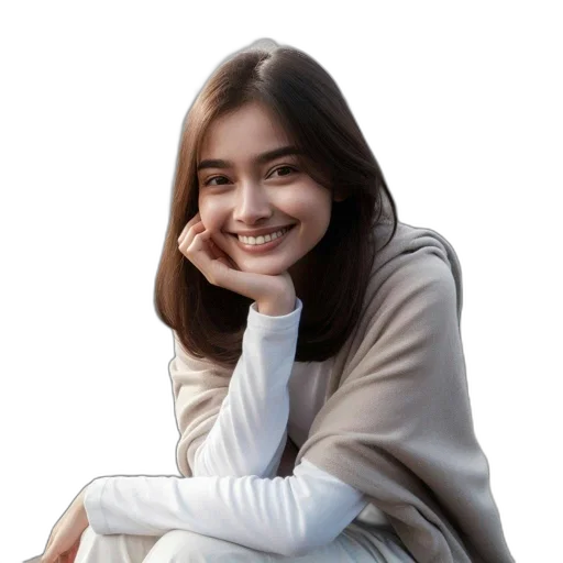 face, staff, jacket, jewelry transparent PNG cut-out