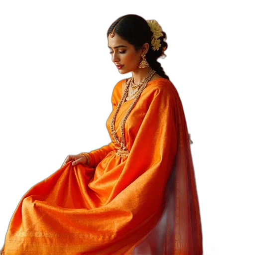 dress, jewelry, crown, staff transparent PNG cut-out