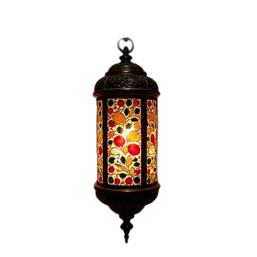 3d render, hanging, lantern, decorated transparent PNG cut-out