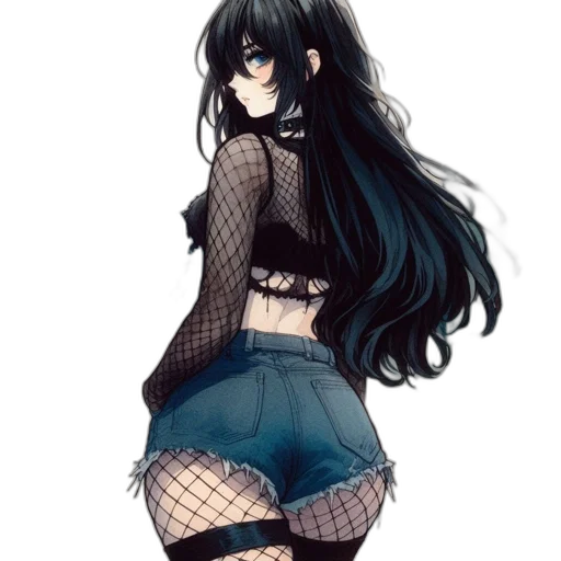 dress, hair, staff, anime transparent PNG cut-out