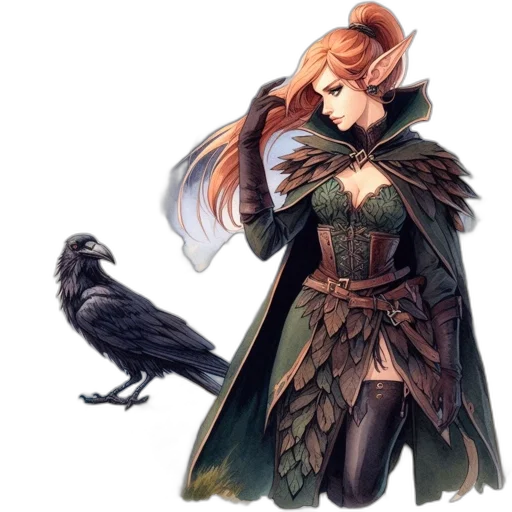 dress, animal, staff, concept art transparent PNG cut-out