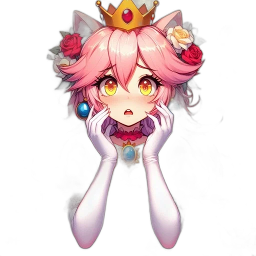 crown, staff, creature, flower transparent PNG cut-out