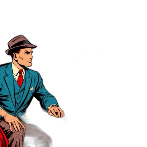 jacket, hat, comic book art, concept art transparent PNG cut-out