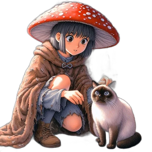 umbrella, hat, animal, staff transparent PNG cut-out