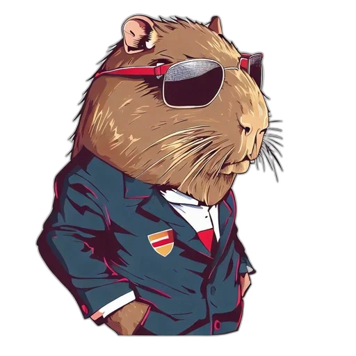 jacket, staff, animal, cartoon transparent PNG cut-out