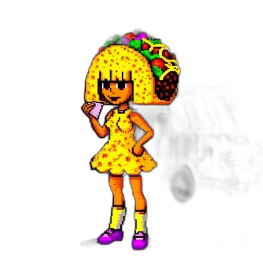 umbrella, hat, dress, staff transparent PNG cut-out