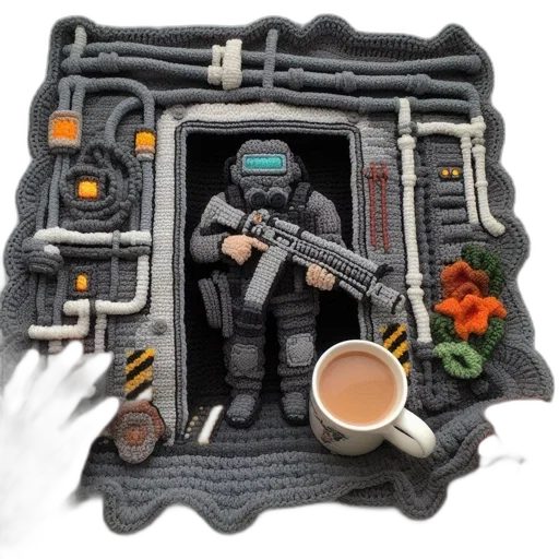 robot, food, concept art, 3d render transparent PNG cut-out