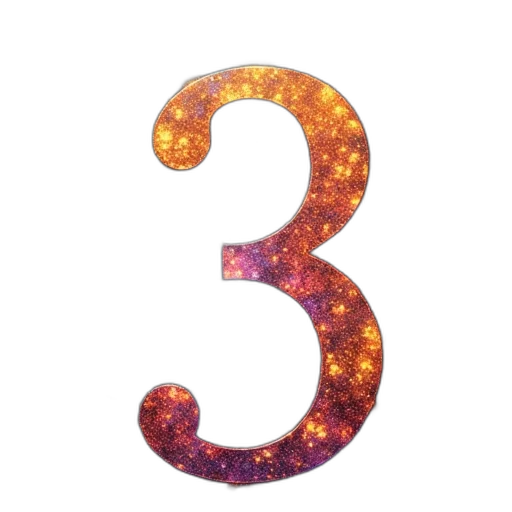3d render, dividing, number, order transparent PNG cut-out