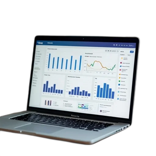 laptop, showing, customer, dashboard transparent PNG cut-out