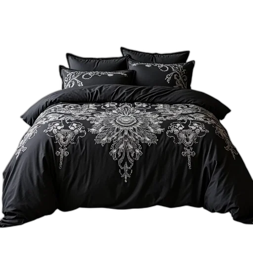 dark, monochrome, black, bedspread transparent PNG cut-out