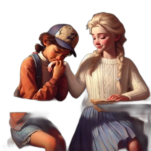 hat, dress, oil painting, concept art transparent PNG cut-out