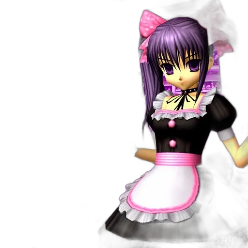 dress, staff, 3d render, anime transparent PNG cut-out