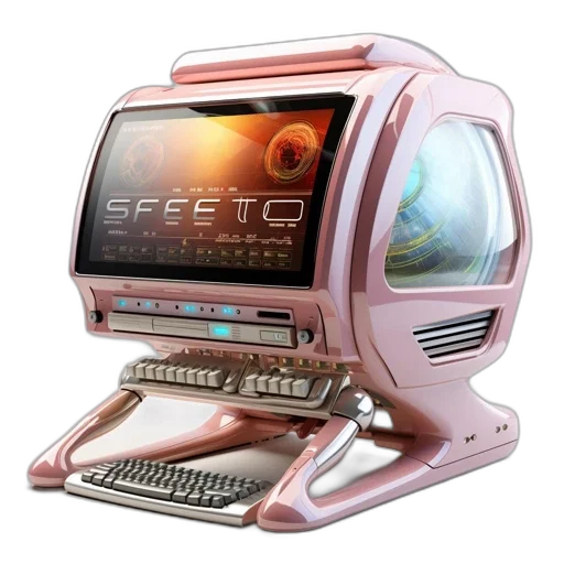 furniture, robot, vaporwave, cyberpunk transparent PNG cut-out