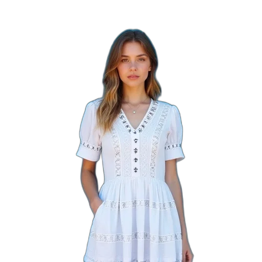 dress, face, photorealistic, pastel transparent PNG cut-out