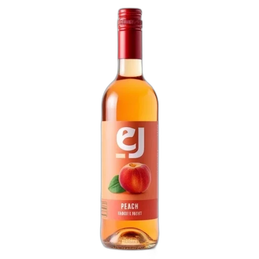 bottle, food, 3d render, peach transparent PNG cut-out
