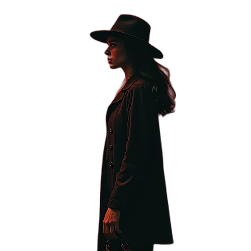 hat, jacket, staff, dress transparent PNG cut-out
