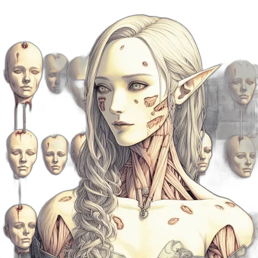mask, face, staff, fantasy art transparent PNG cut-out
