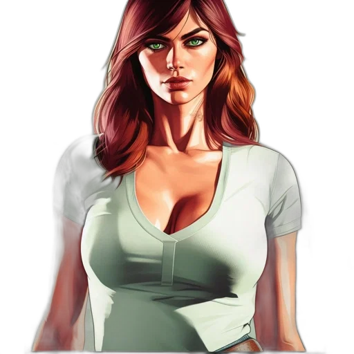 dress, face, concept art, comic book art transparent PNG cut-out