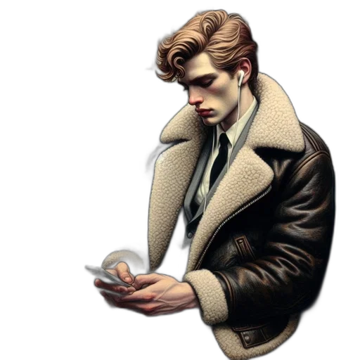 jacket, comic book art, concept art, pixel art transparent PNG cut-out