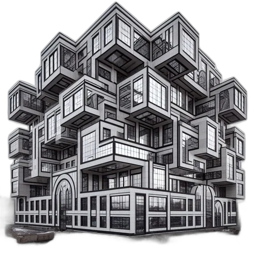 building, furniture, concept art, 3d render transparent PNG cut-out