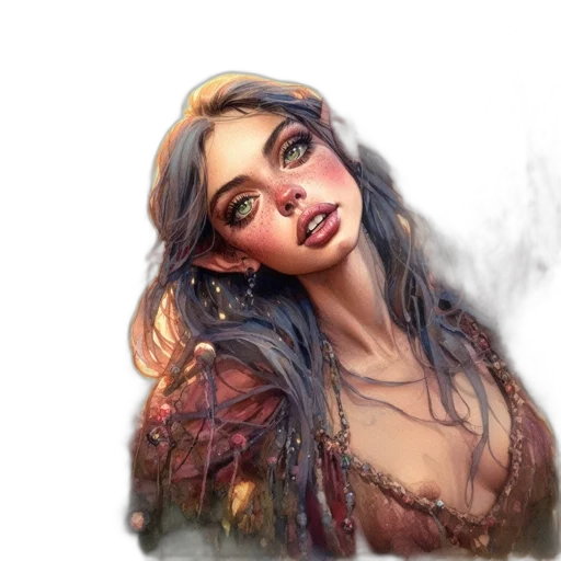 face, dress, fantasy art, concept art transparent PNG cut-out