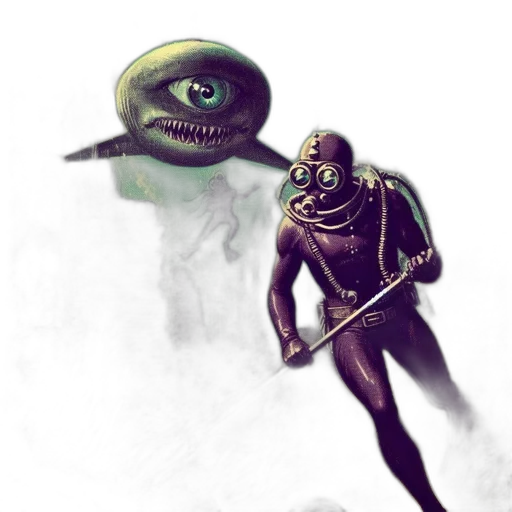 creature, robot, mask, staff transparent PNG cut-out