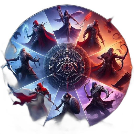 concept art, fantasy art, red, eight transparent PNG cut-out