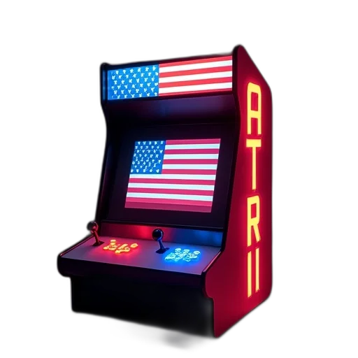 3d render, pixel art, american, flag transparent PNG cut-out