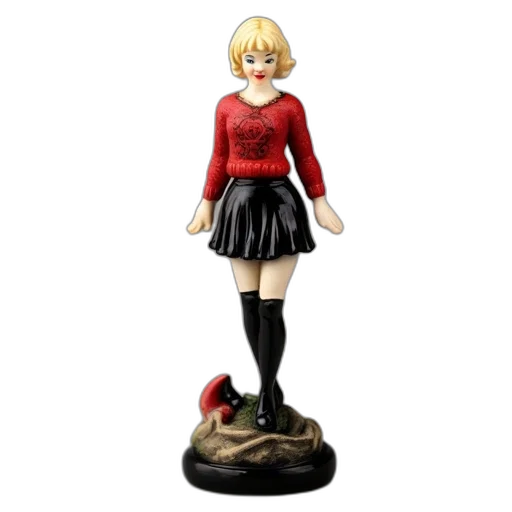 3d render, concept art, female, figurine transparent PNG cut-out