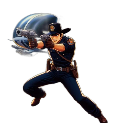 weapon, hat, staff, robot transparent PNG cut-out