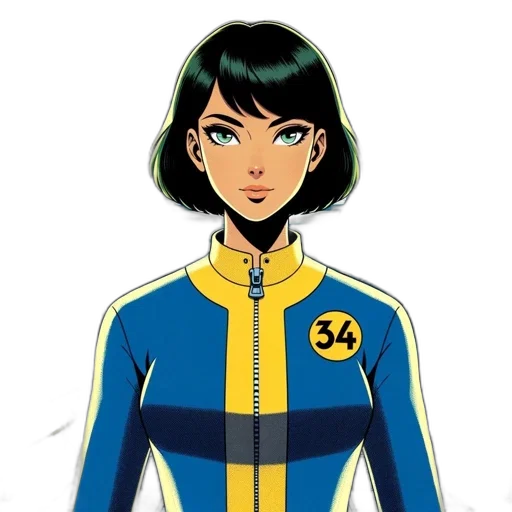 jacket, staff, comic book art, cartoon transparent PNG cut-out