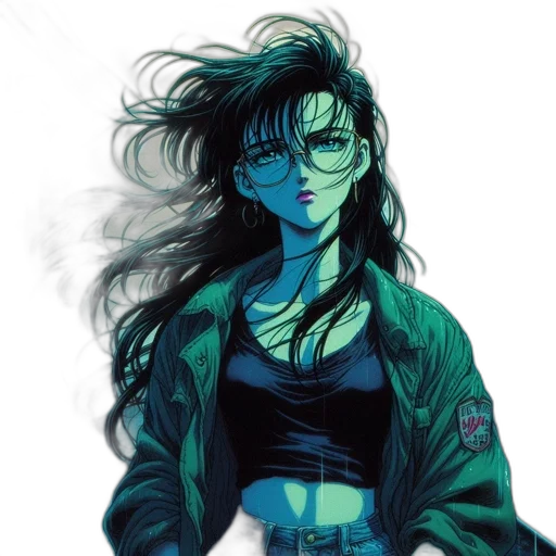 jacket, cyberpunk, comic book art, concept art transparent PNG cut-out