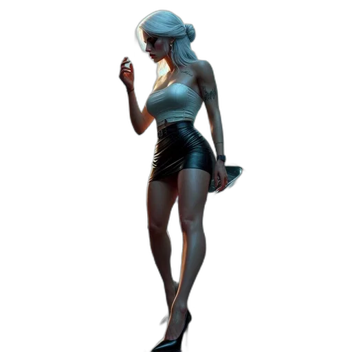 hat, dress, staff, robot transparent PNG cut-out