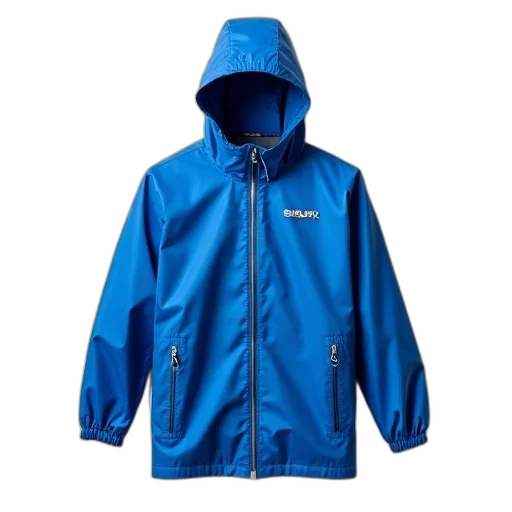 jacket, blue, raincoat, hood transparent PNG cut-out