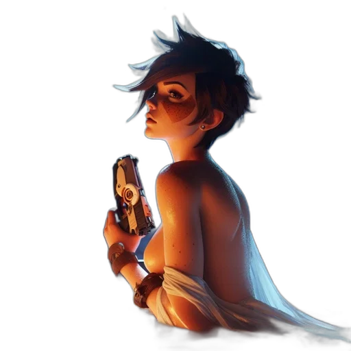 weapon, concept art, cyberpunk, comic book art transparent PNG cut-out