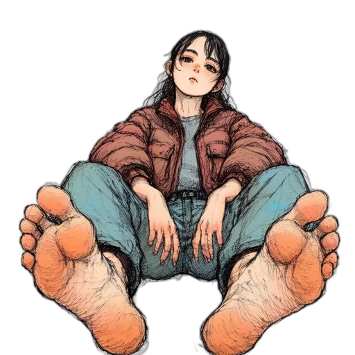 shoes, jacket, creature, face transparent PNG cut-out