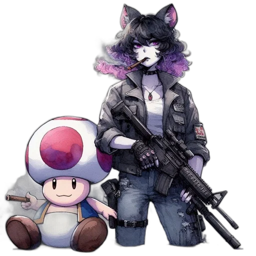 weapon, pixel art, concept art, vaporwave transparent PNG cut-out