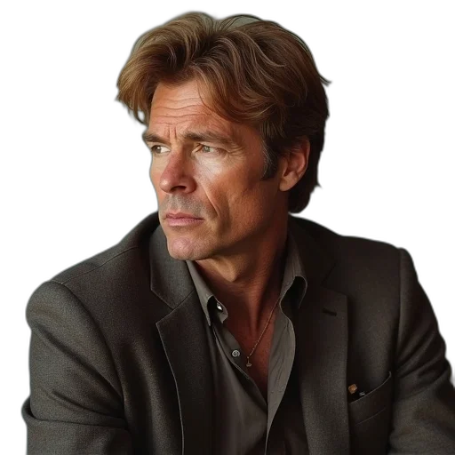 jacket, face, hair, staff transparent PNG cut-out