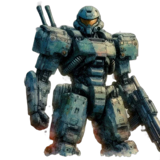 robot, weapon, concept art, watercolor transparent PNG cut-out