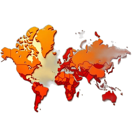 red, orange, map, some transparent PNG cut-out