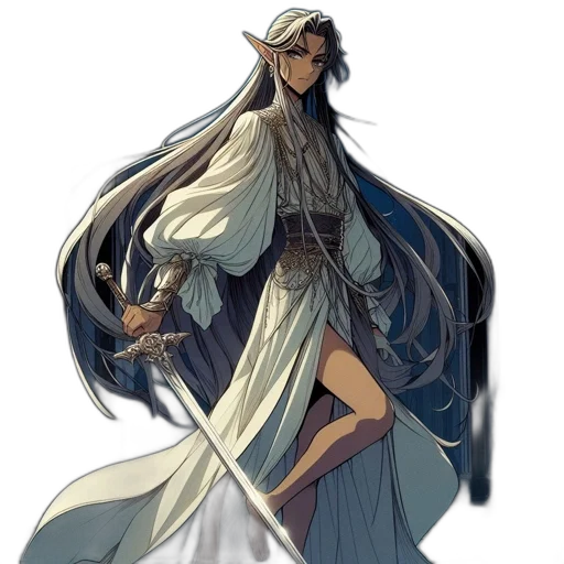 staff, sword, dress, concept art transparent PNG cut-out