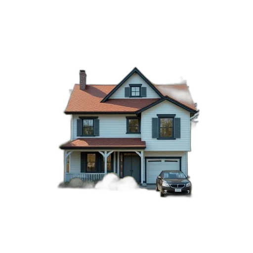 building, furniture, car, 3d render transparent PNG cut-out