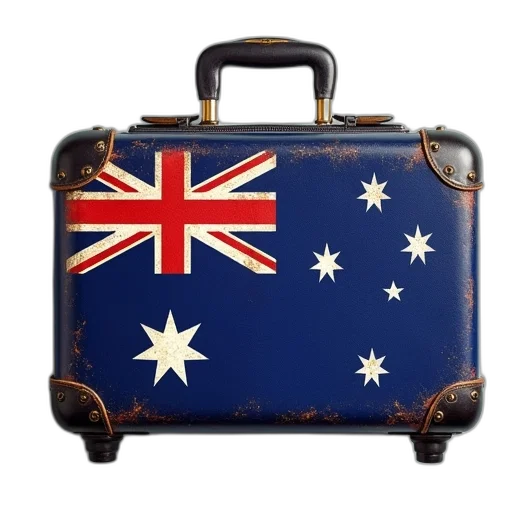 luggage, label, flag, australia transparent PNG cut-out