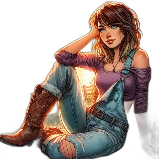 comic book art, concept art, fantasy art, cartoon transparent PNG cut-out